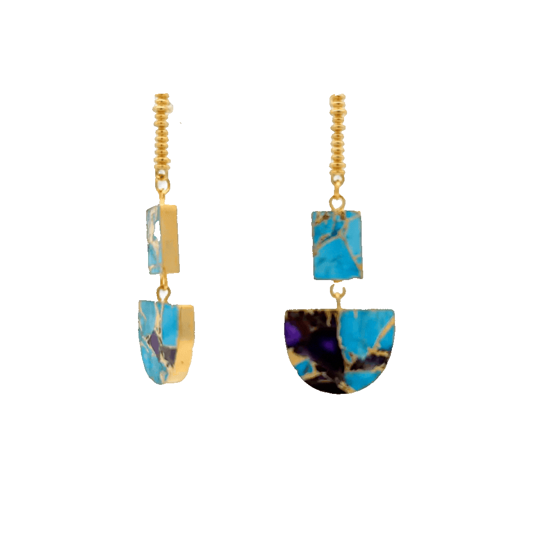 Blue Mohave Turquoise Drop Earrings