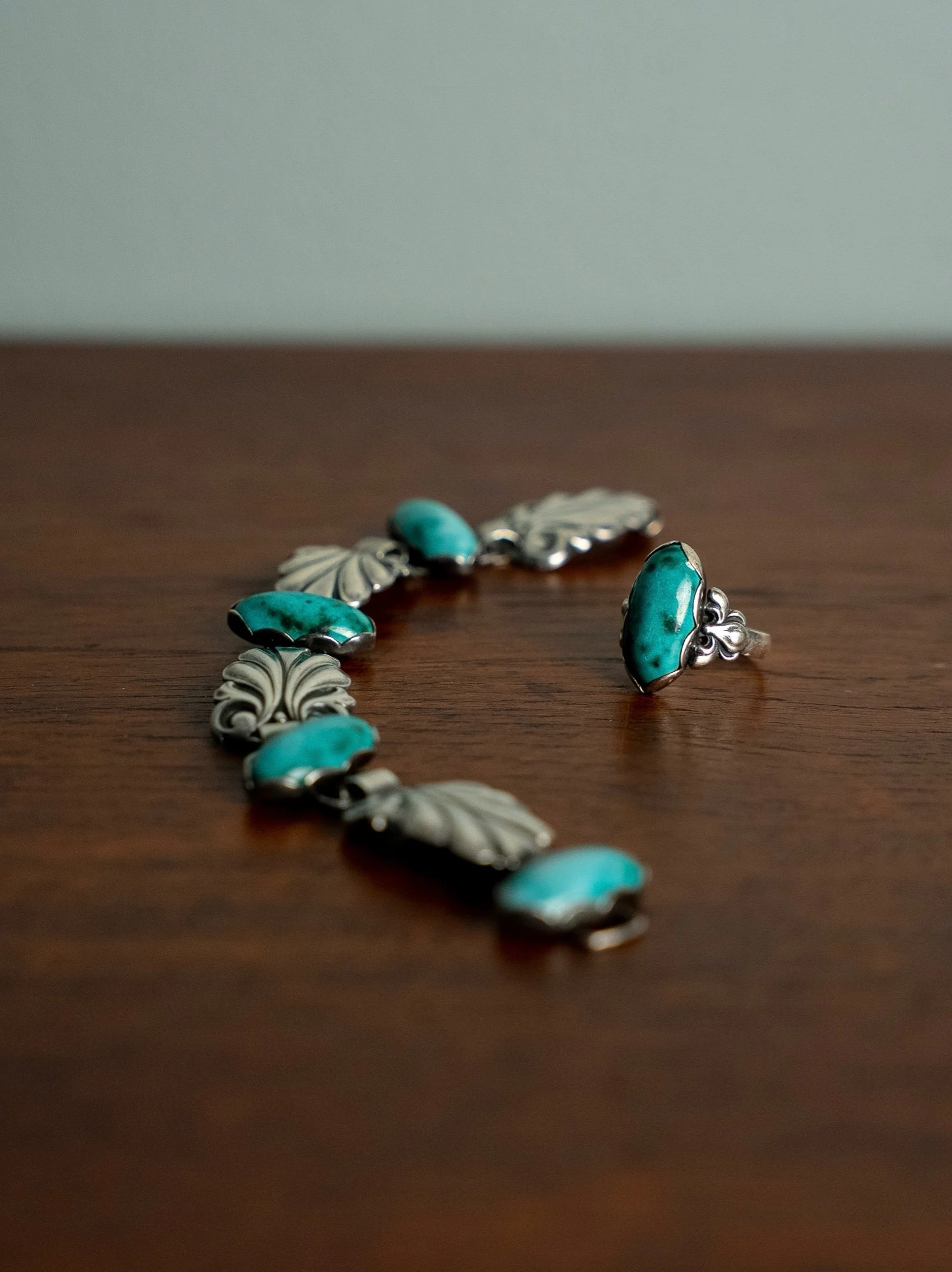 silver bracelet and ring