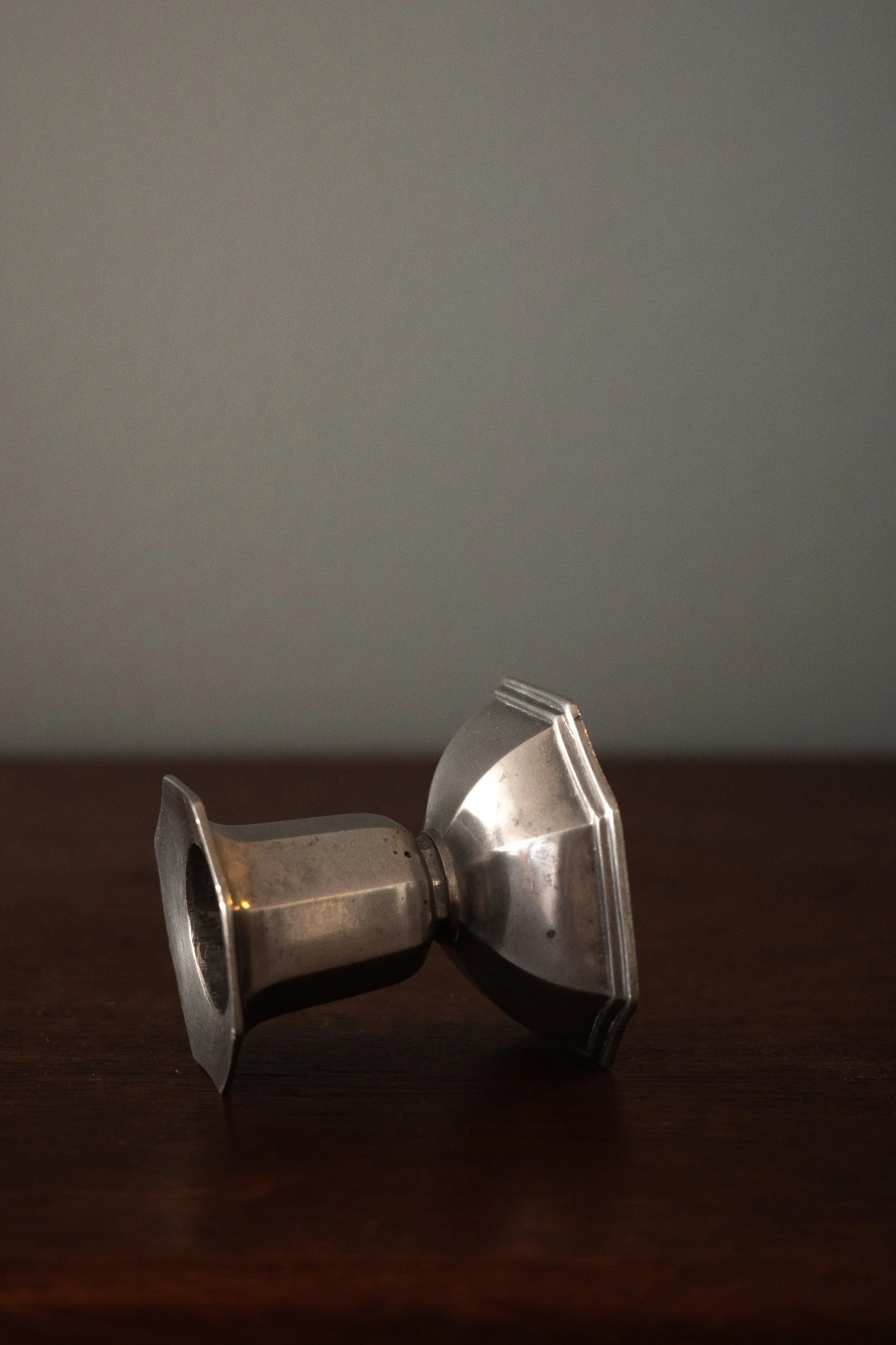 silver candle holder