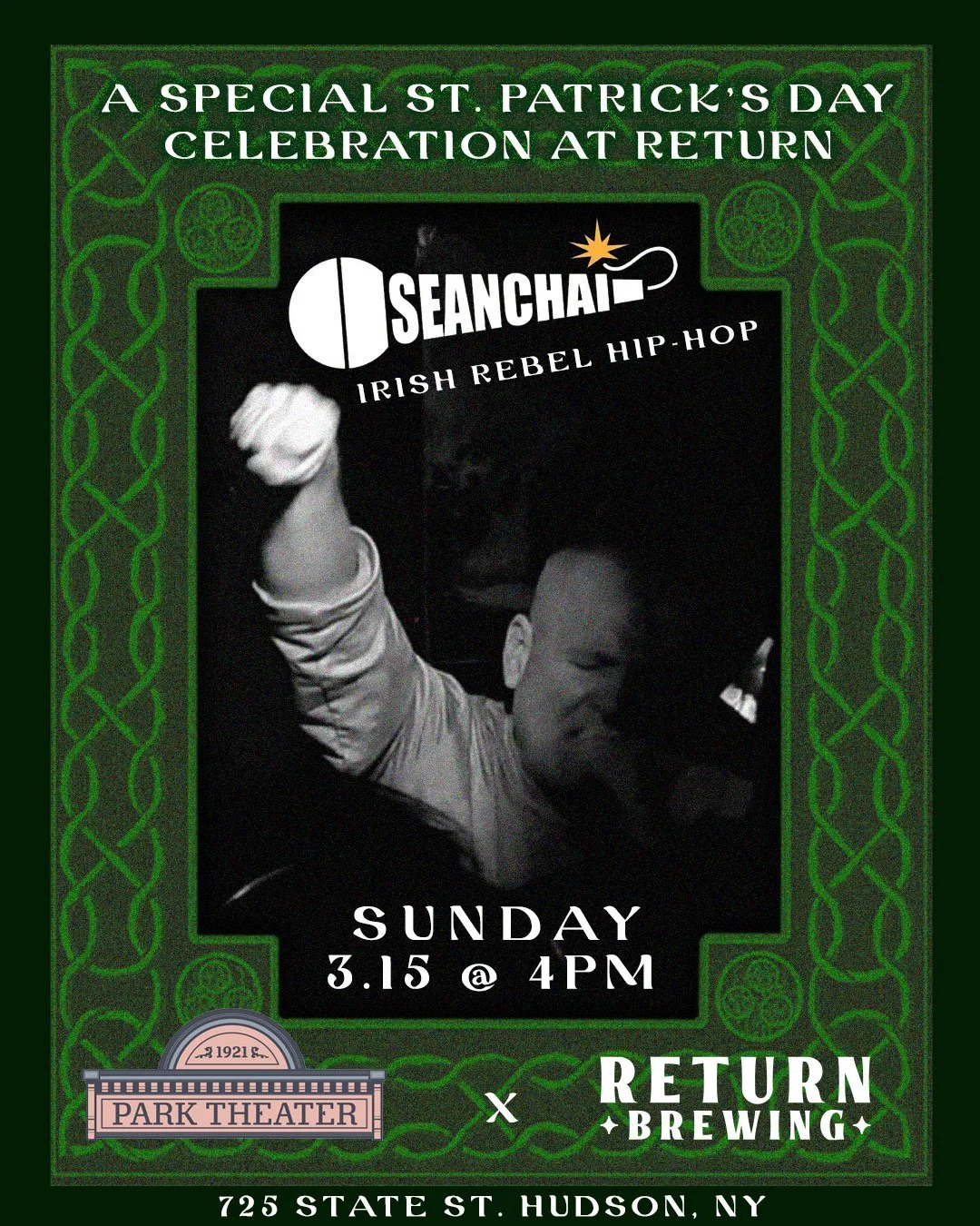 St Paddy's Celebration w/ Park Theater + Live MUsic by Seanchai 
