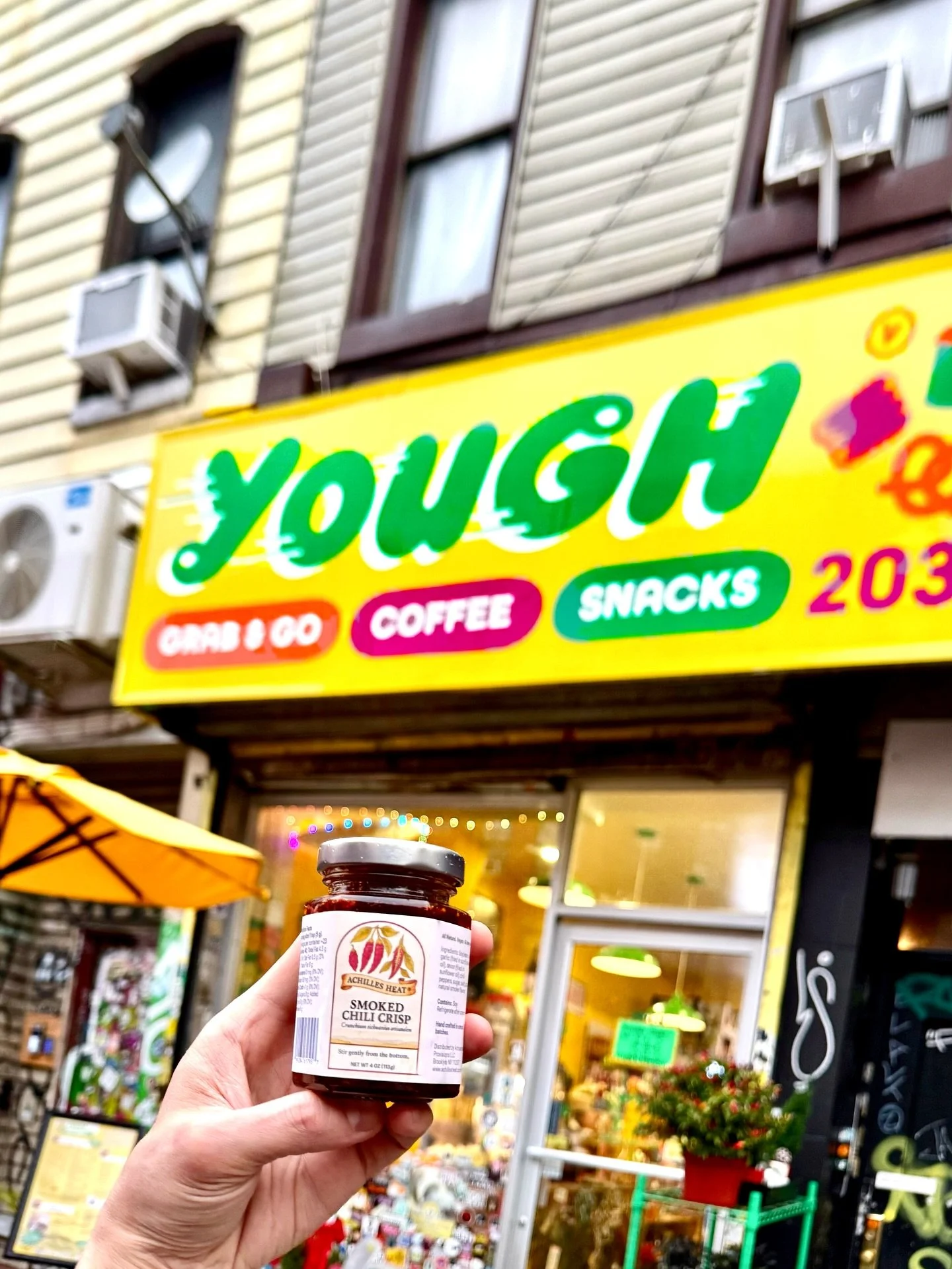 Yo, Bushwick! 🔥
Excited to share that you can now find @achilles_heat&reg; Smoked Chili Crisp at @youghtogo_ one of the most vibrant vegan grab and go markets in the neighborhood.

Yough celebrates all things plant based, flavorful, and local &mdash