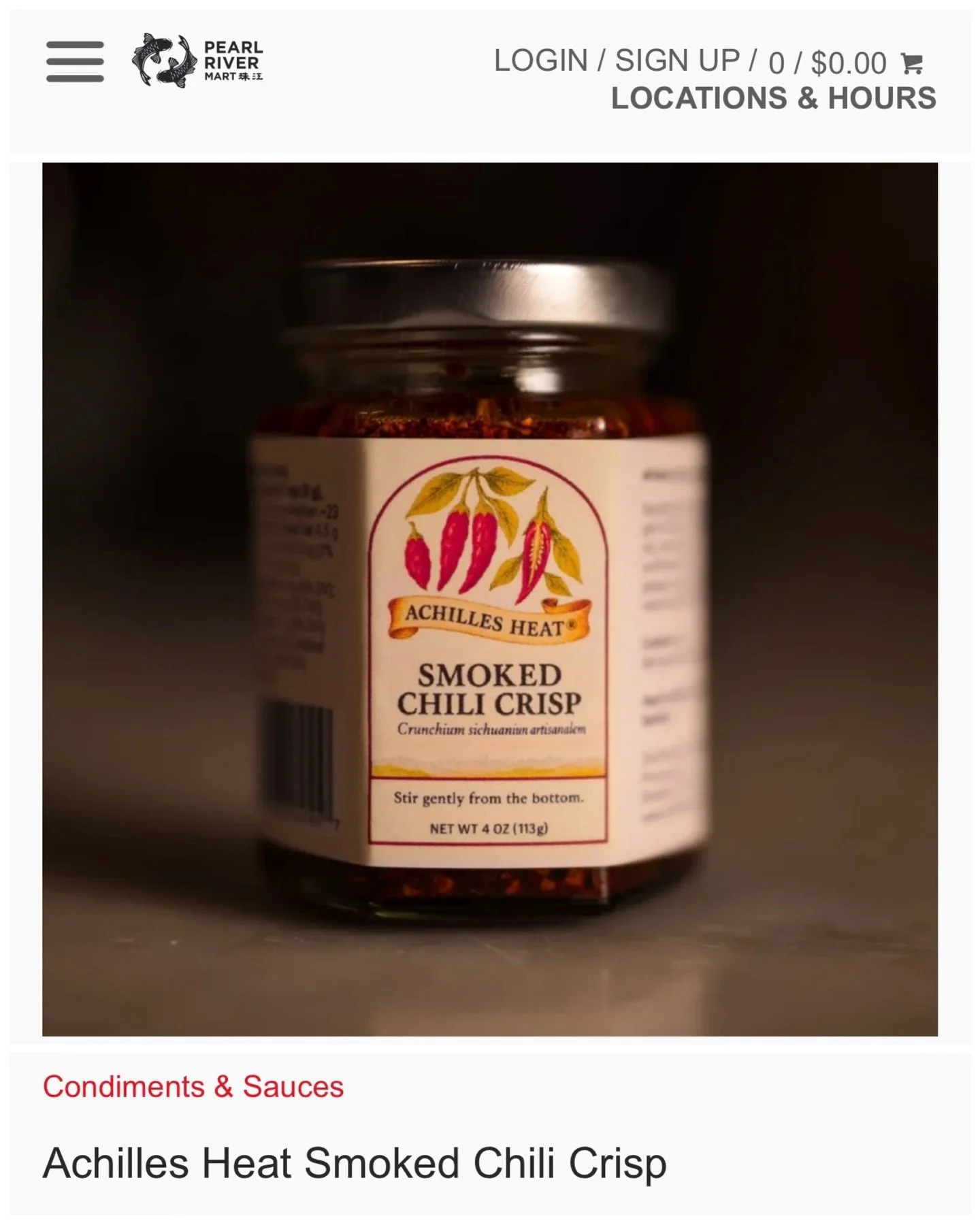 📣 Big news! 🛒🌶 Achilles Heat&reg; Smoked Chili Crisp is now available for online purchase through our retail partner, Pearl River Food Mart.

If you&rsquo;re new to their site, use the &lsquo;WELCOME&rsquo; code at checkout for 10% off your first 