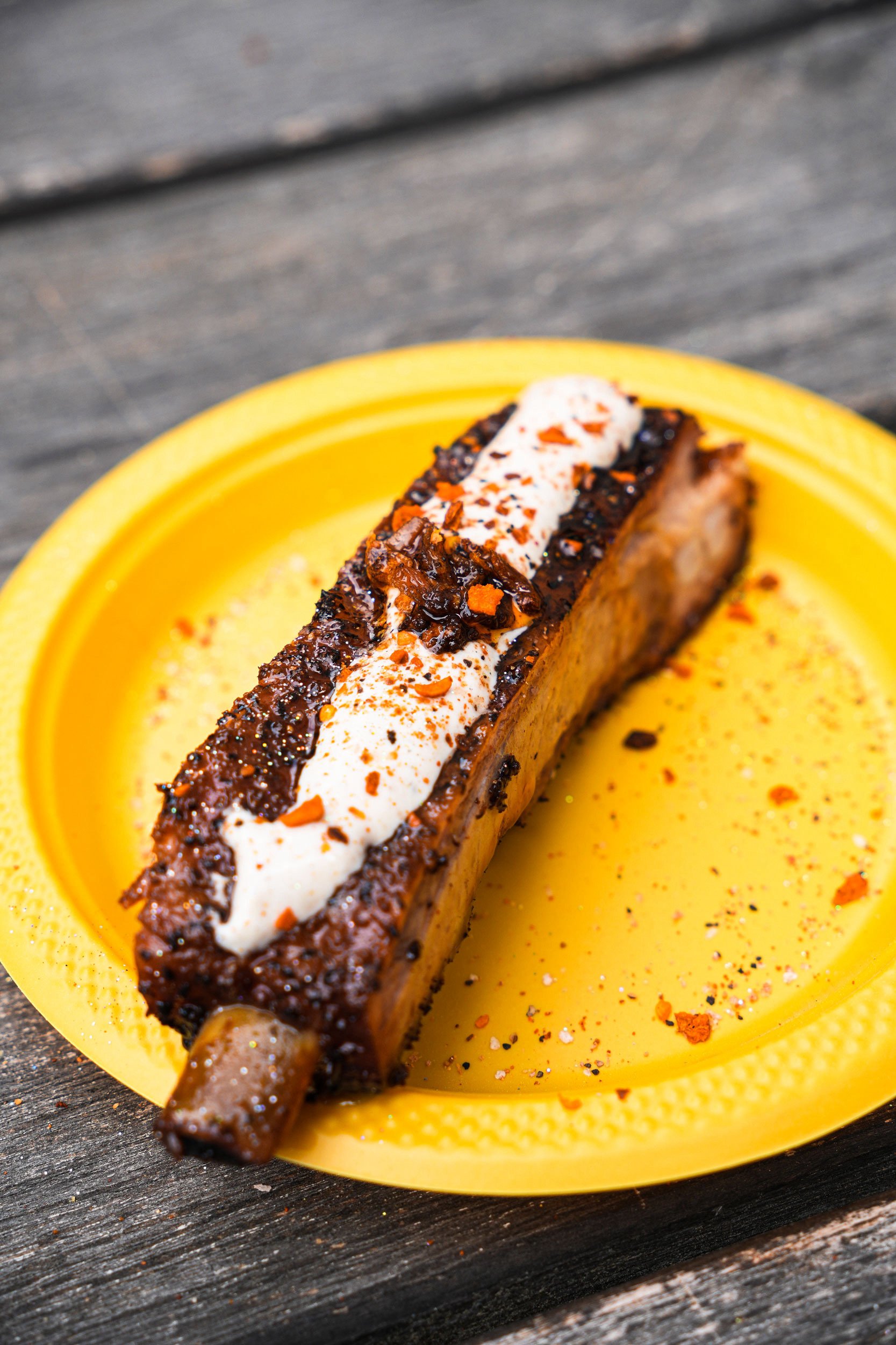 Smoke Sweats 'The Bride Rib' featuring Achilles Heat Smoked Chili Crisp. (Photo by Anthony Scerri)