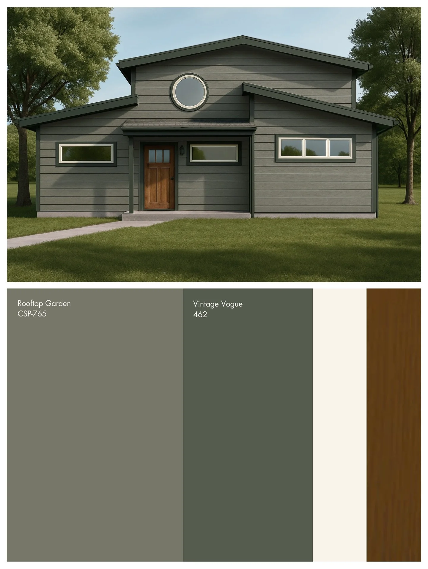 Design is about first impressions too. 
For select projects, we curates exterior finishes options to complement the interiors, creating a unified vision from the outside in. 

This Wisconsin based project is in the works and we&rsquo;re loving the gr