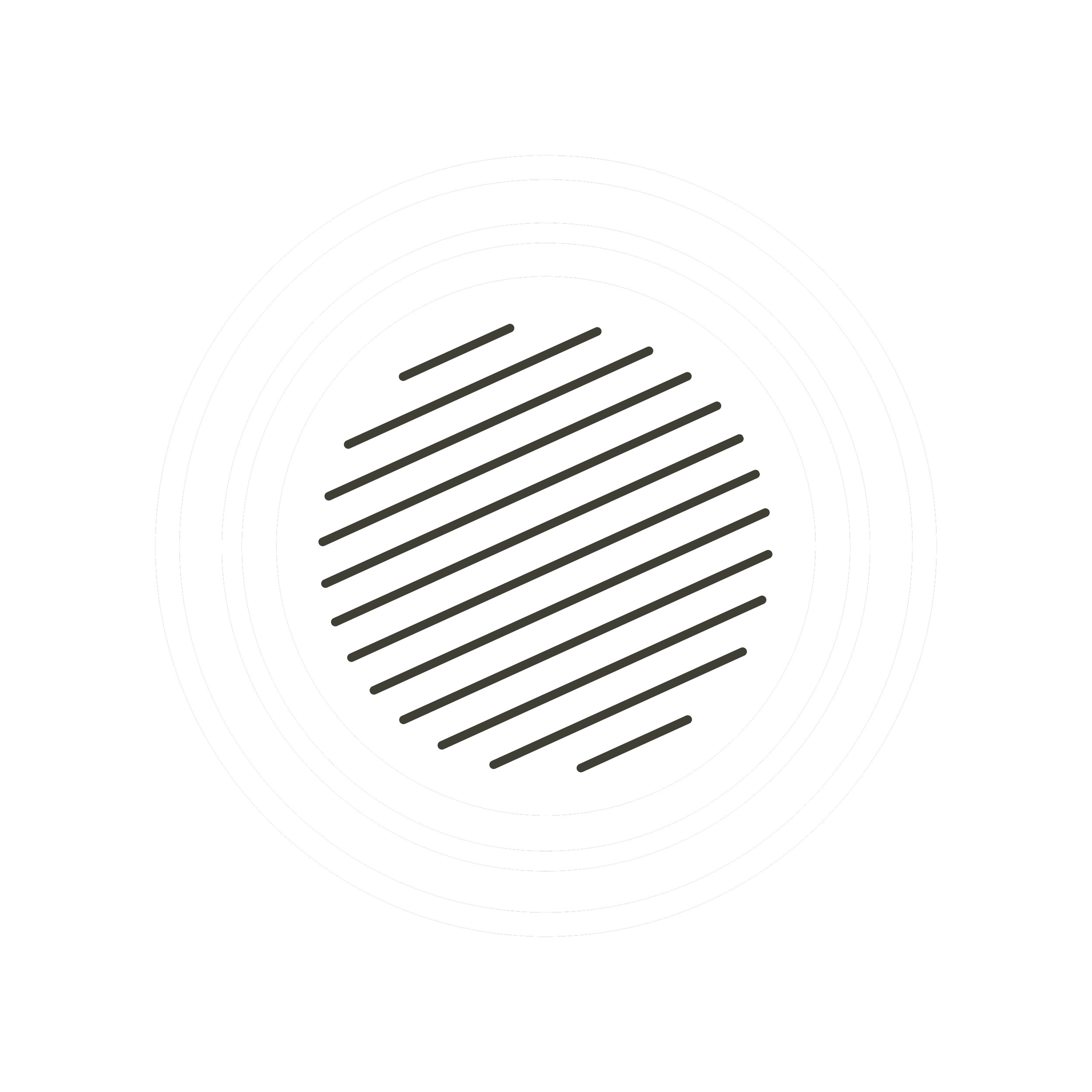 Close-up of a round, metal grill with parallel lines, encased in a circular frame, on a black background.