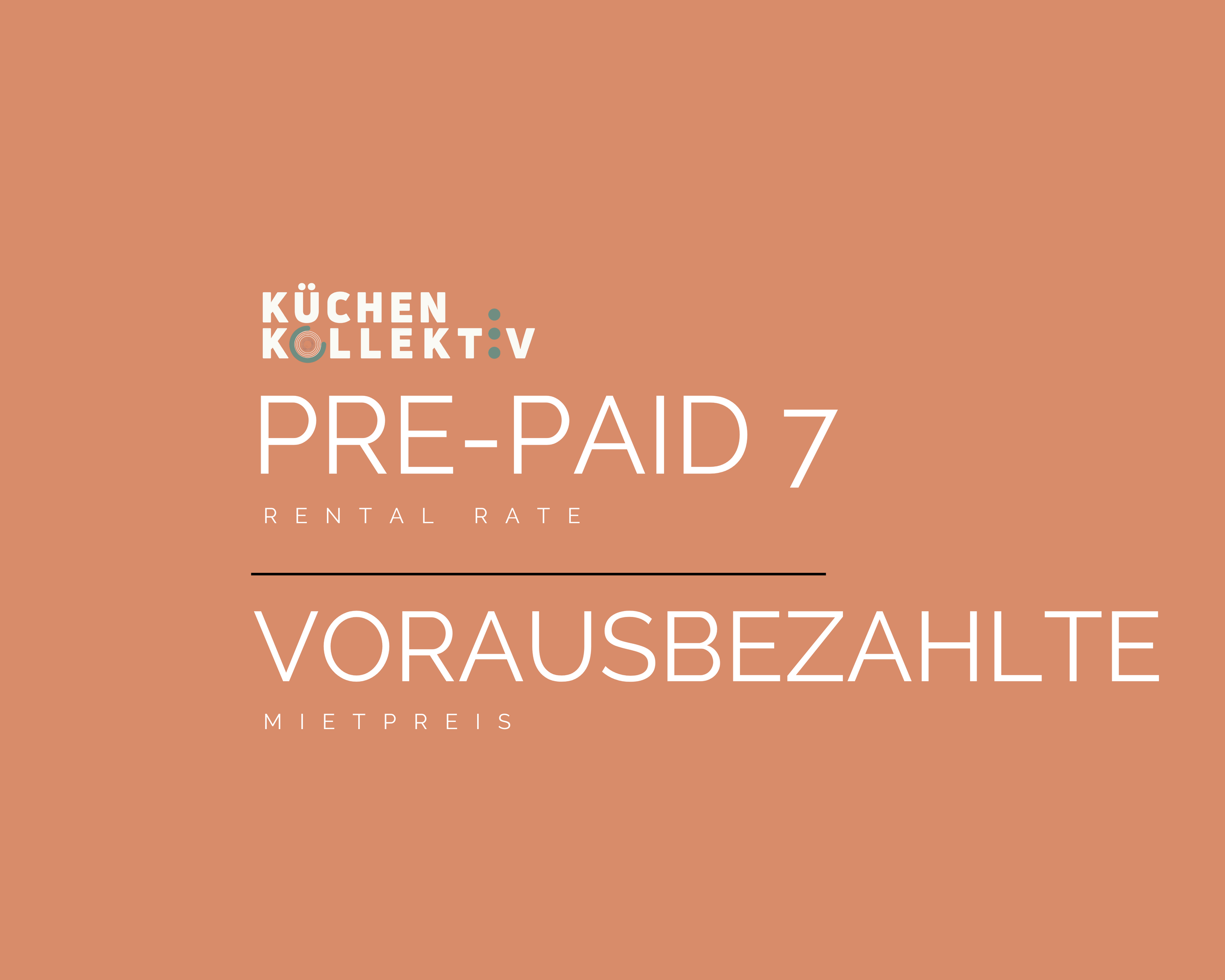 Kitchen Rental -  Pre Paid 7 Days