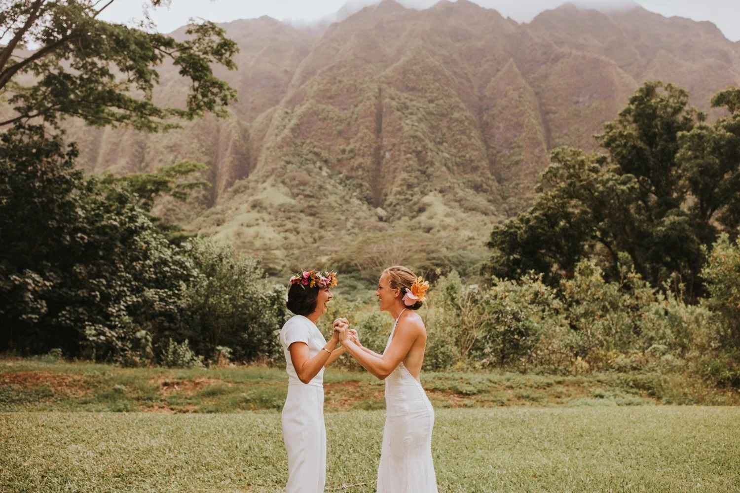 Leslie and Caroline's Backyard Wedding on Oahu