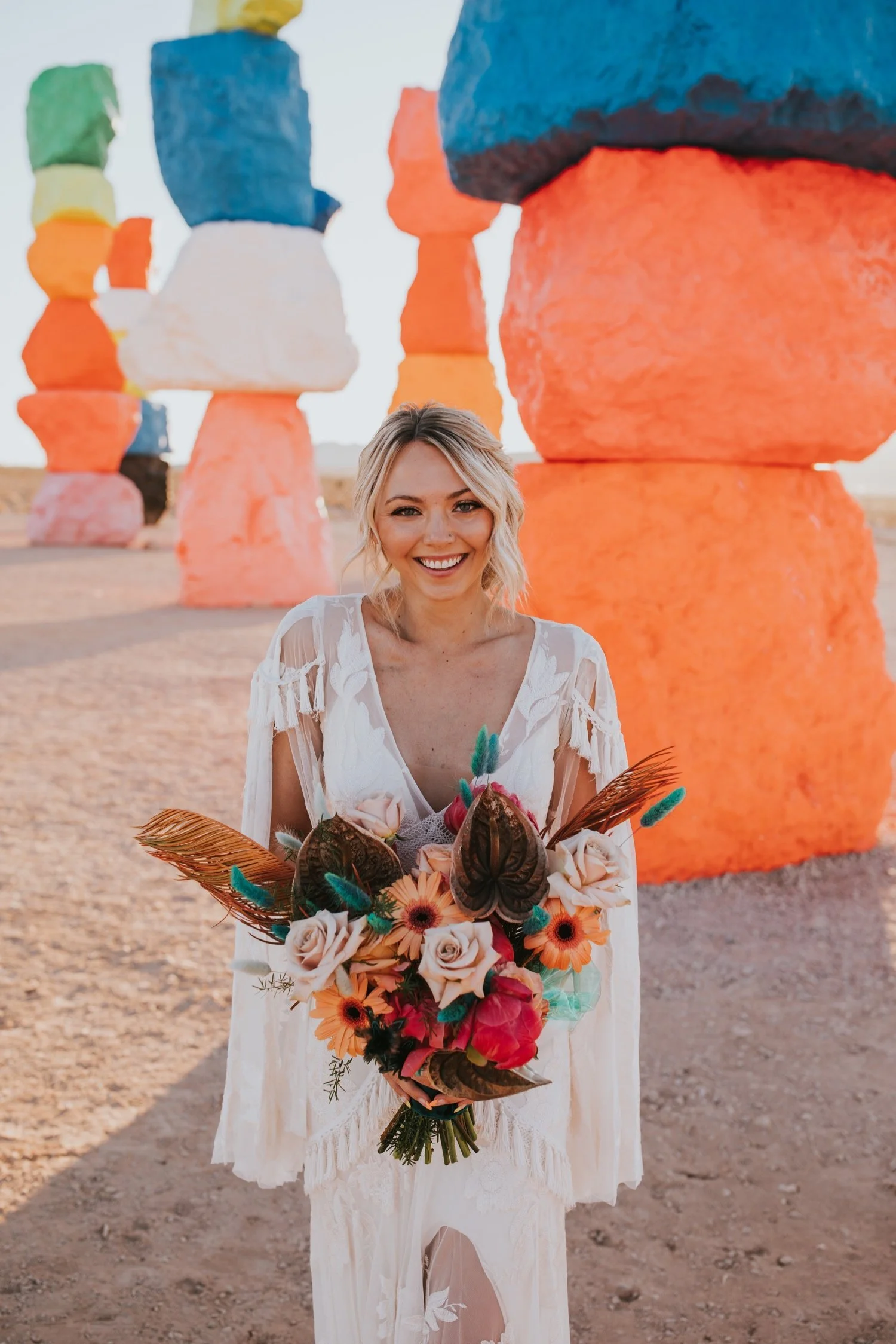 Seven Magic Mountains, Seven Magic Mountains Elopement, Las Vegas Elopement, Las Vegas Wedding, Hudson Valley Wedding Photographer