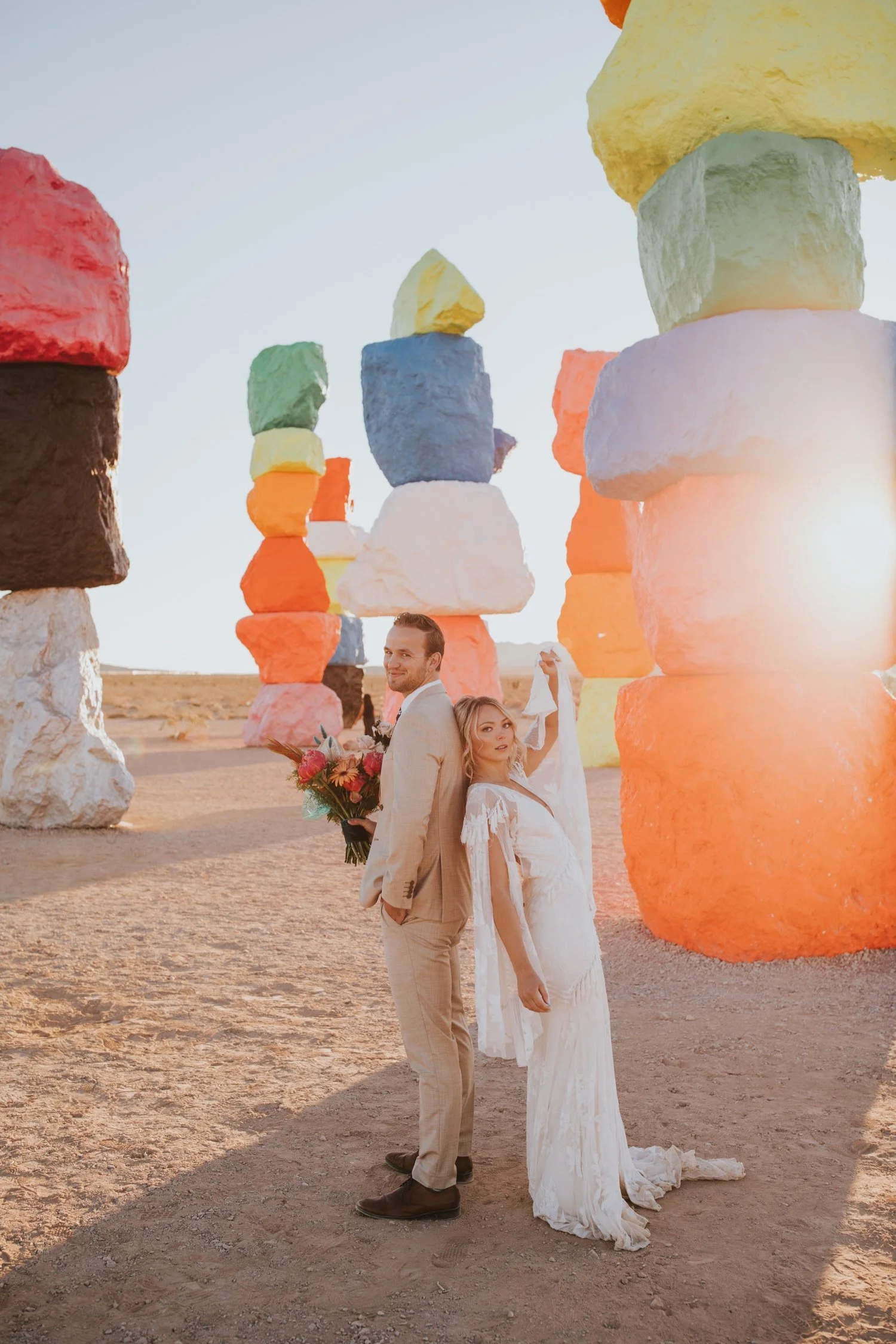 Seven Magic Mountains, Seven Magic Mountains Elopement, Las Vegas Elopement, Las Vegas Wedding, Hudson Valley Wedding Photographer