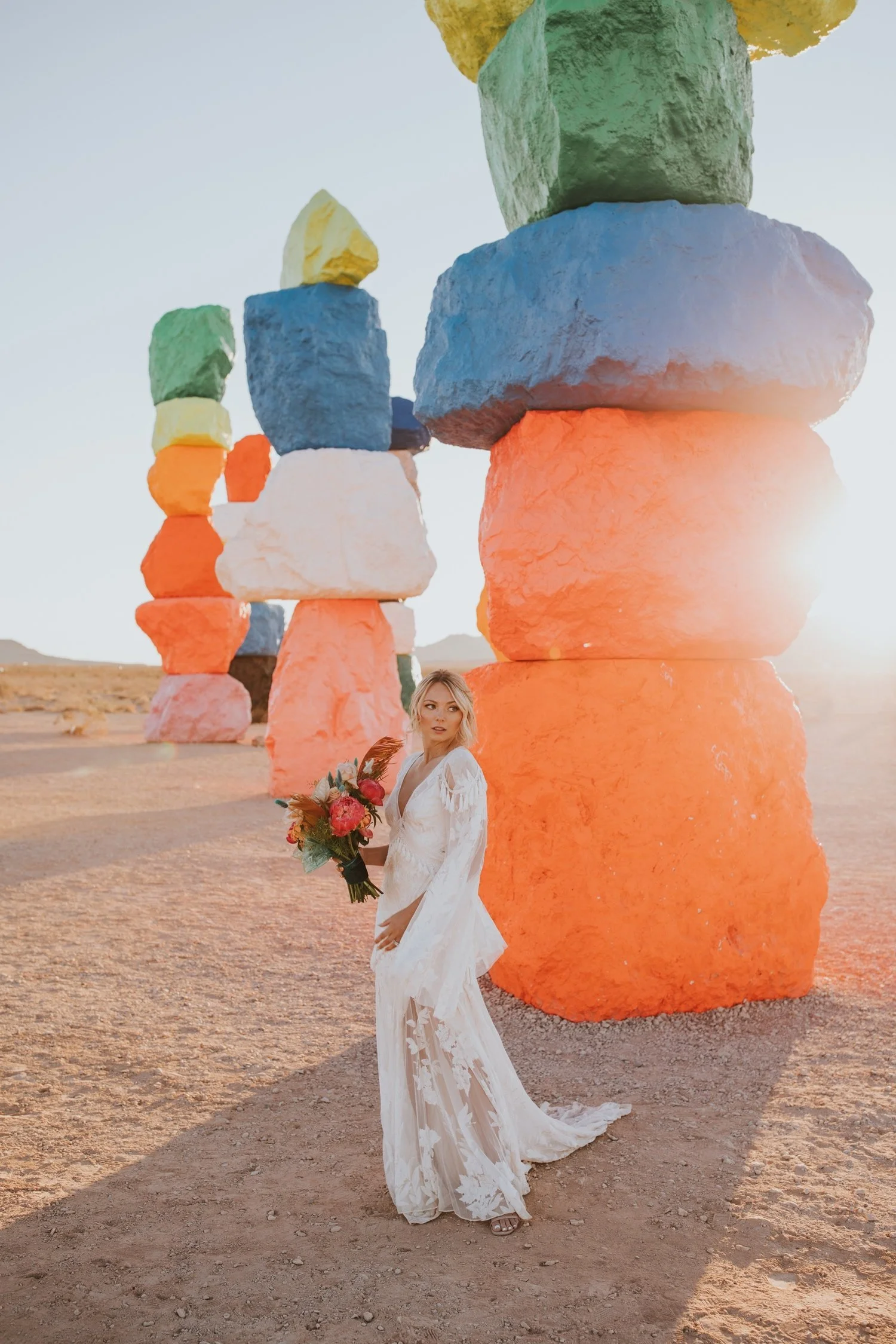 Seven Magic Mountains, Seven Magic Mountains Elopement, Las Vegas Elopement, Las Vegas Wedding, Hudson Valley Wedding Photographer