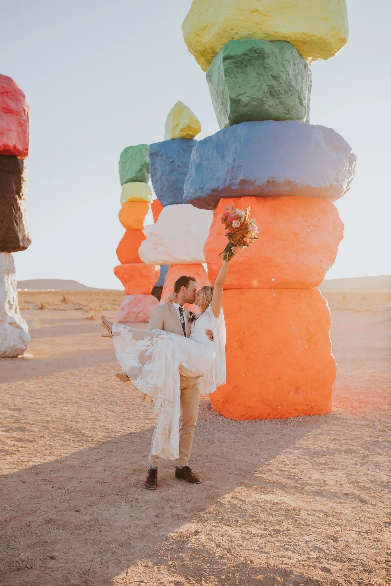 Seven Magic Mountains, Seven Magic Mountains Elopement, Las Vegas Elopement, Las Vegas Wedding, Hudson Valley Wedding Photographer