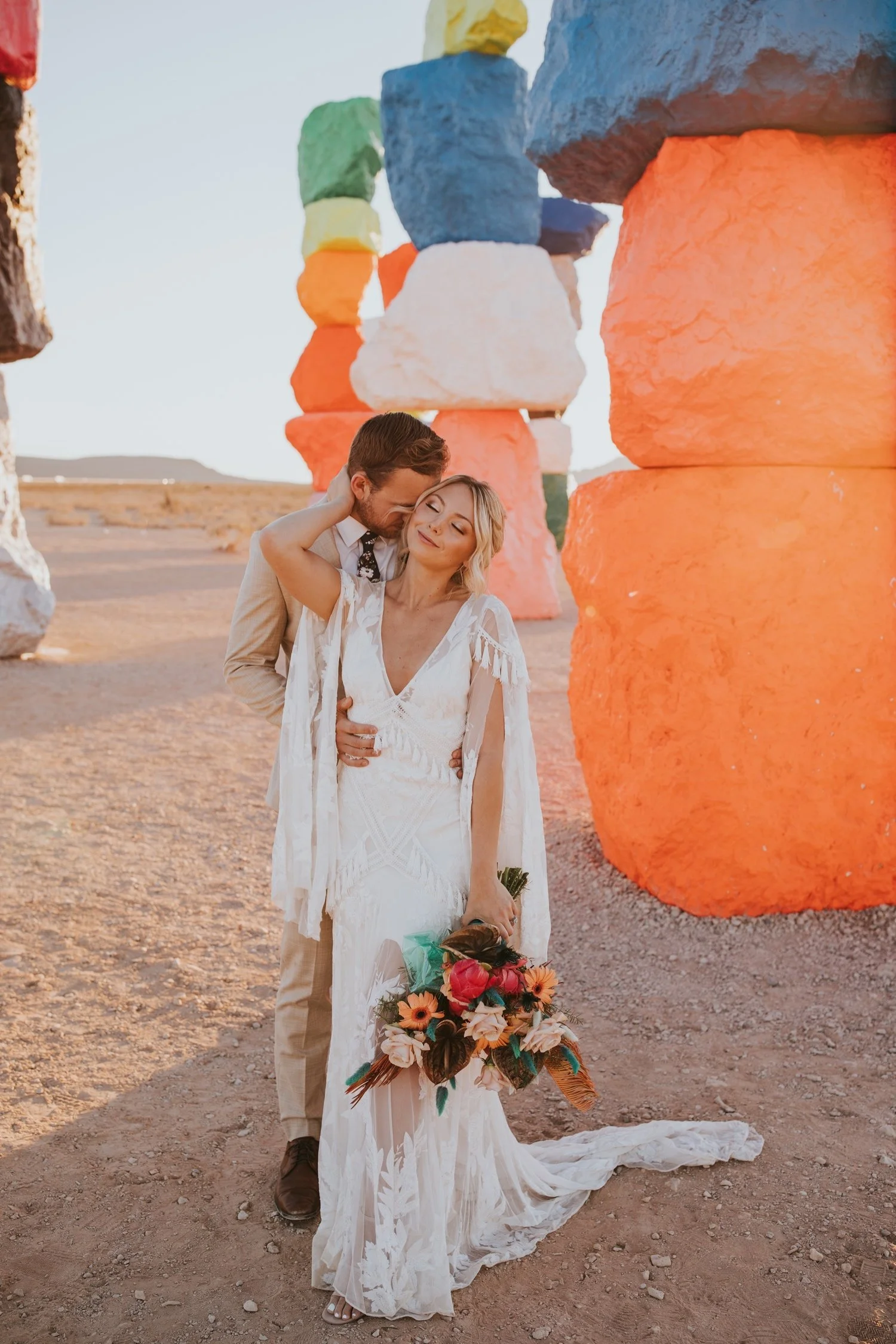 Seven Magic Mountains, Seven Magic Mountains Elopement, Las Vegas Elopement, Las Vegas Wedding, Hudson Valley Wedding Photographer