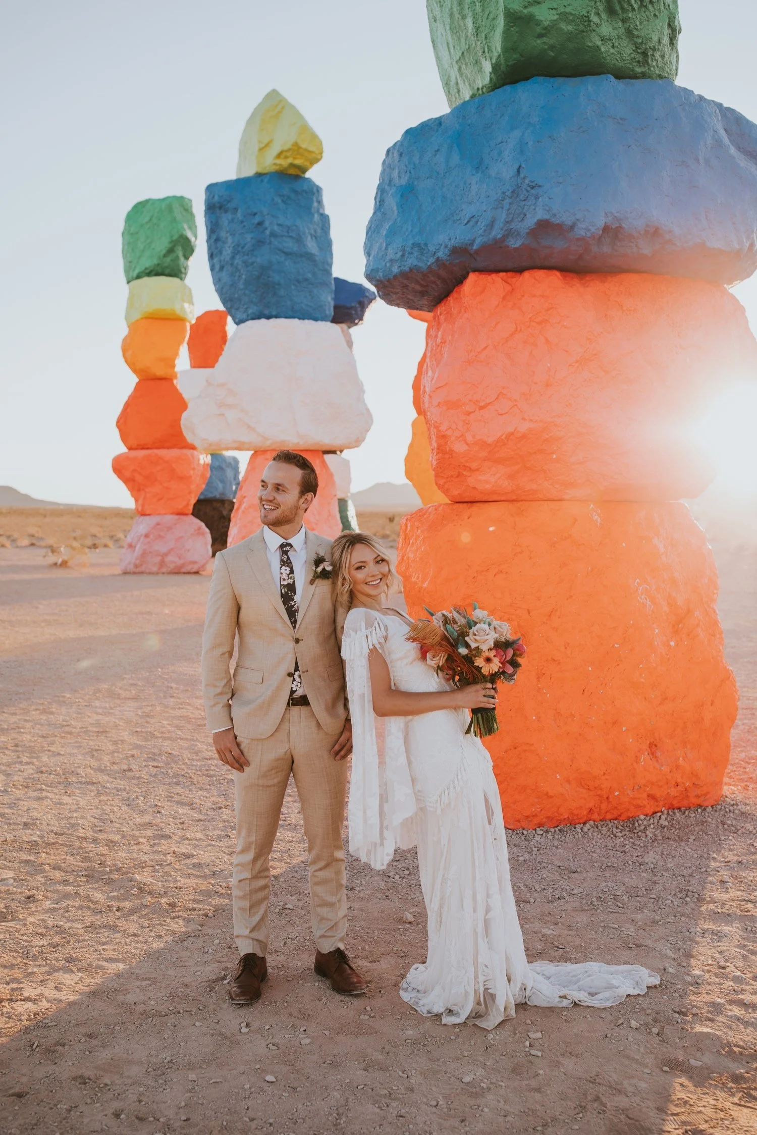 Seven Magic Mountains, Seven Magic Mountains Elopement, Las Vegas Elopement, Las Vegas Wedding, Hudson Valley Wedding Photographer