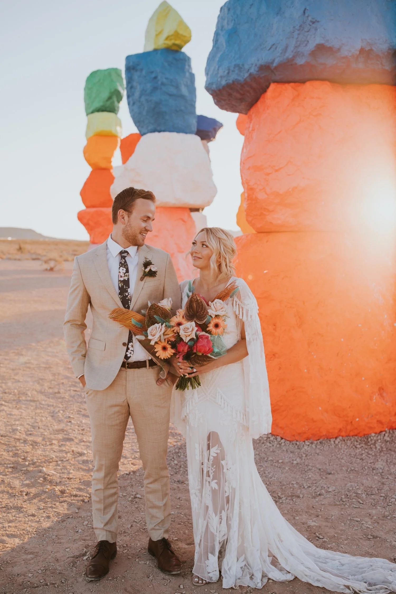 Seven Magic Mountains, Seven Magic Mountains Elopement, Las Vegas Elopement, Las Vegas Wedding, Hudson Valley Wedding Photographer
