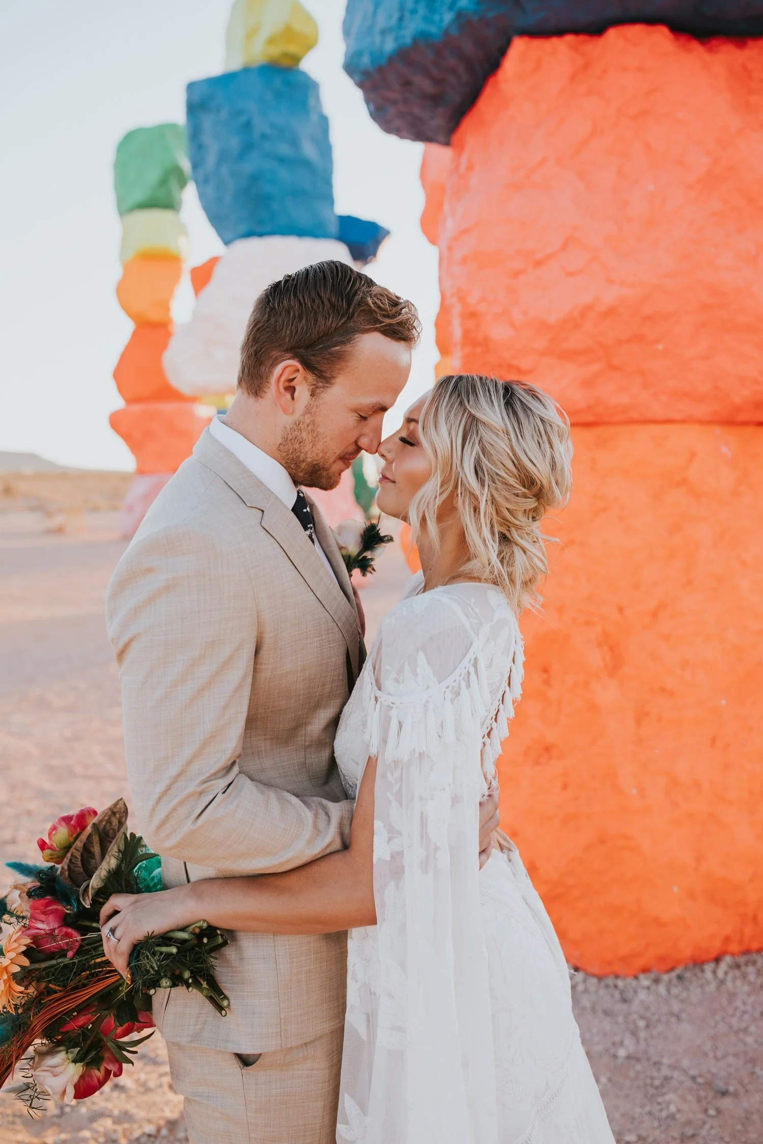 Seven Magic Mountains, Seven Magic Mountains Elopement, Las Vegas Elopement, Las Vegas Wedding, Hudson Valley Wedding Photographer