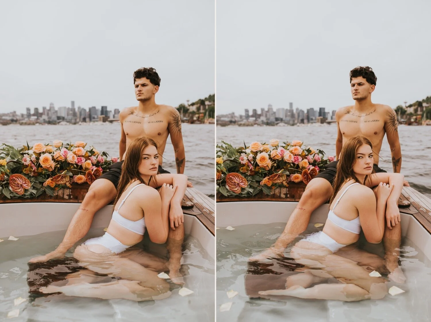 seattle engagement session, hot tub boat, seattle wedding photographer, hudson valley wedding photographer, new york wedding photographer, seattle couples session, seattle hot tub boat
