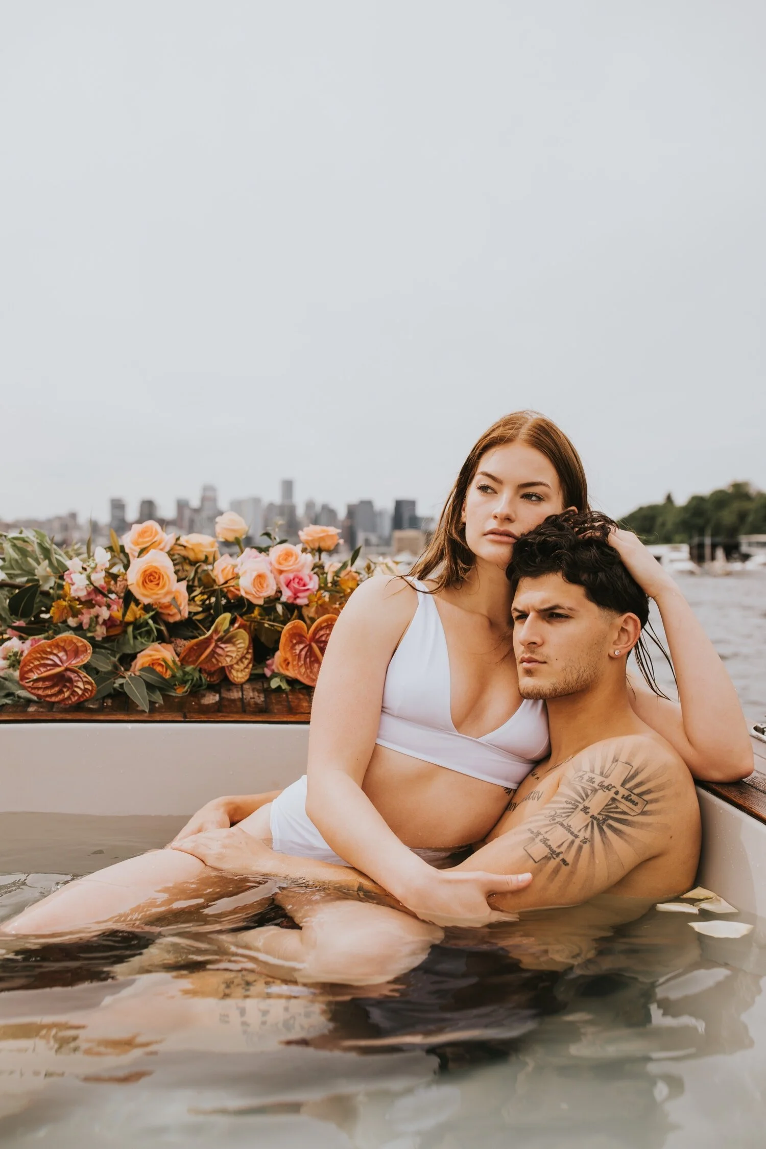 seattle engagement session, hot tub boat, seattle wedding photographer, hudson valley wedding photographer, new york wedding photographer, seattle couples session, seattle hot tub boat