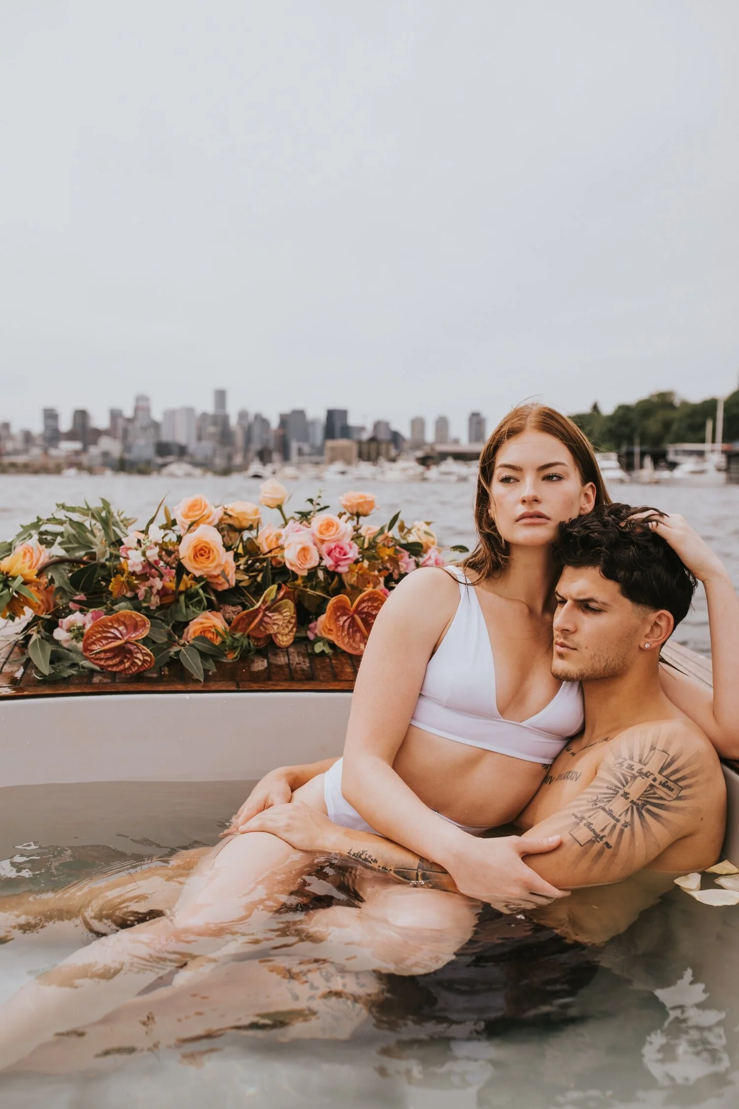 seattle engagement session, hot tub boat, seattle wedding photographer, hudson valley wedding photographer, new york wedding photographer, seattle couples session, seattle hot tub boat