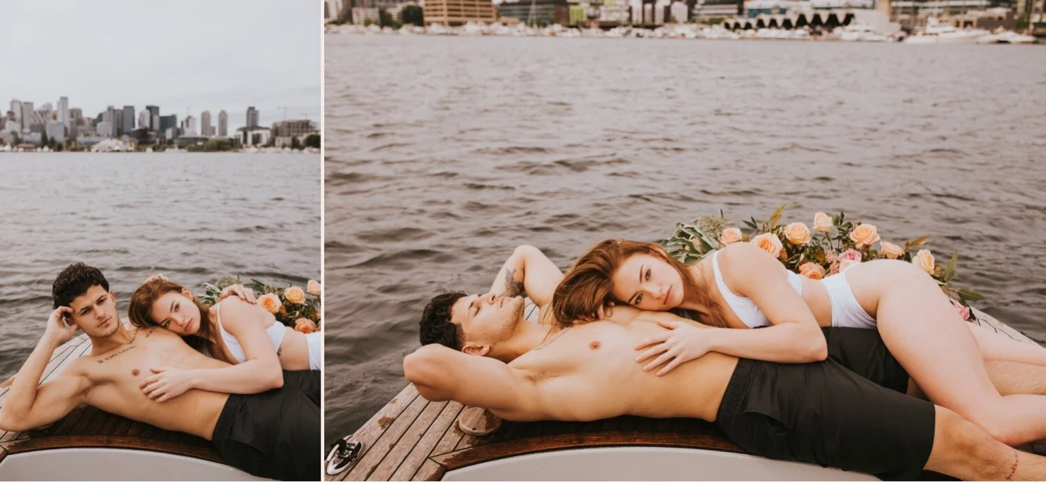 seattle engagement session, hot tub boat, seattle wedding photographer, hudson valley wedding photographer, new york wedding photographer, seattle couples session, seattle hot tub boat