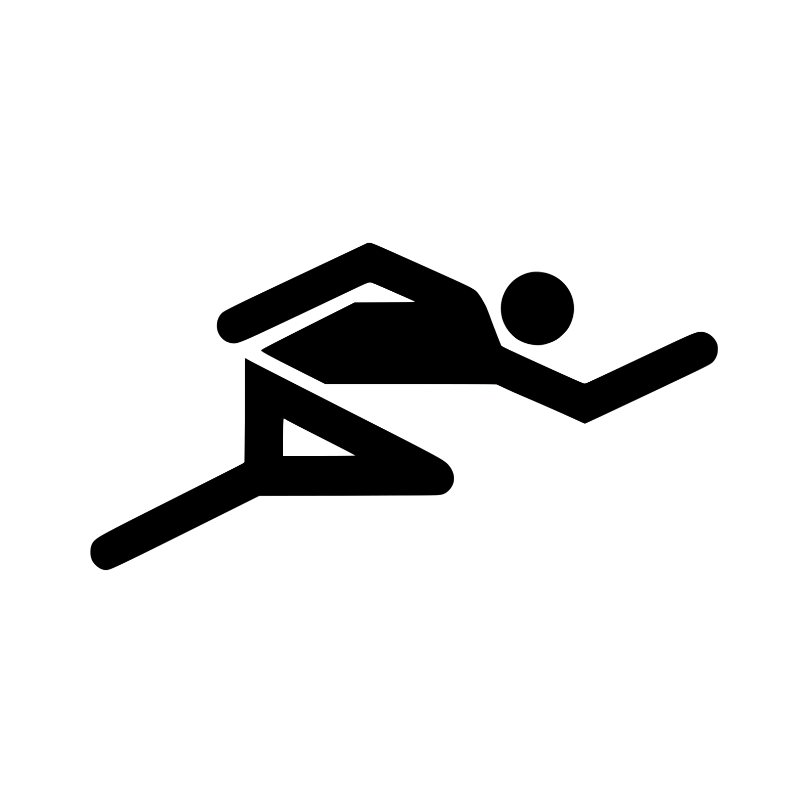 Digital line art illustration of a swimmer in a streamlined diving position.