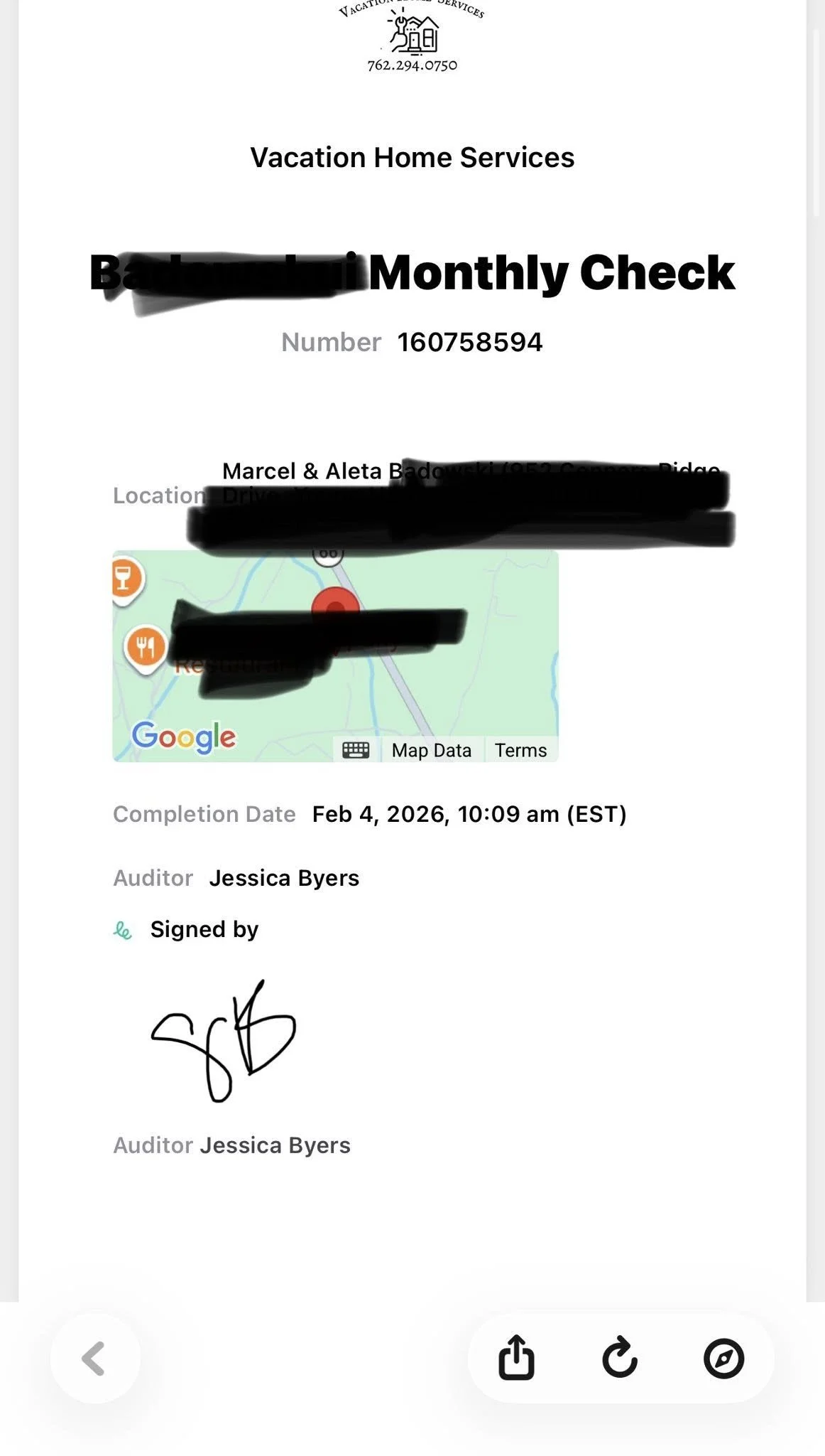 This is an example of an email that was sent to a home watch client.