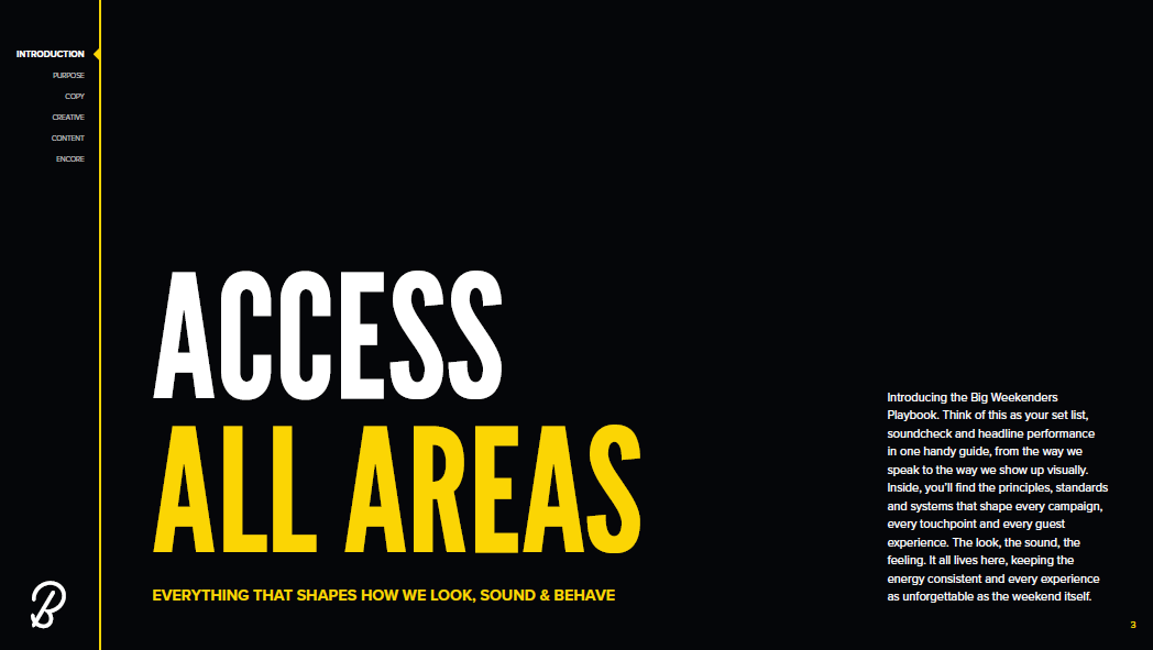 Big Weekenders Playbook (Brand Purpose & Copy)