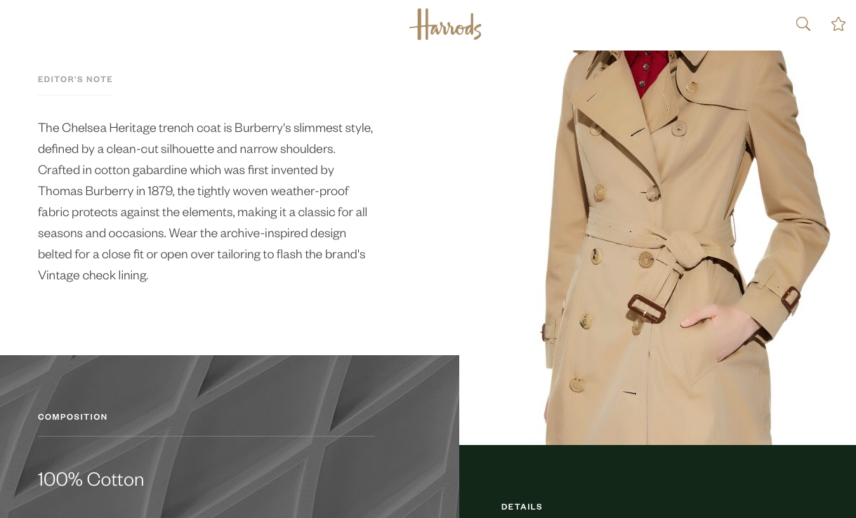 Burberry Trench Product Copy
