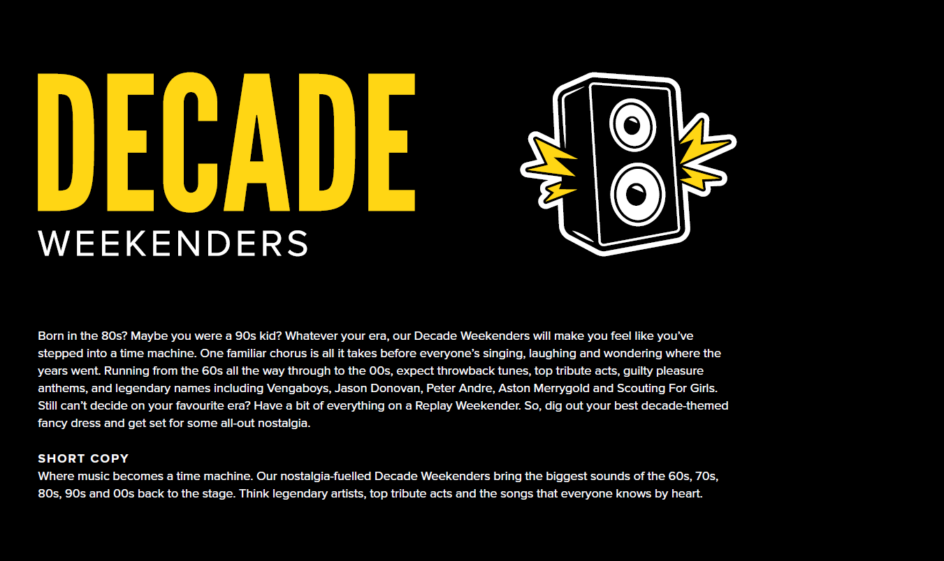 Decade Weekenders Description