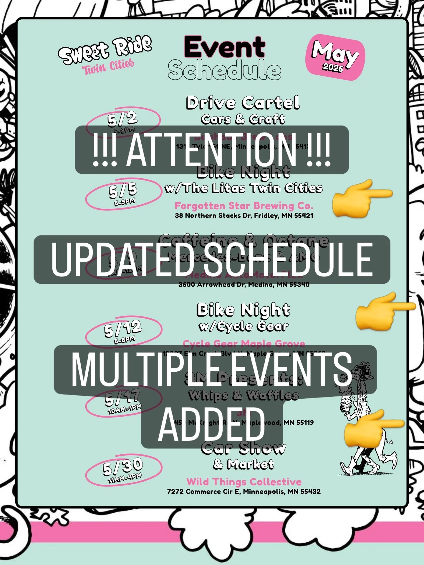 More events added! 

It&rsquo;s almost like you guys enjoy seeing us around&hellip;