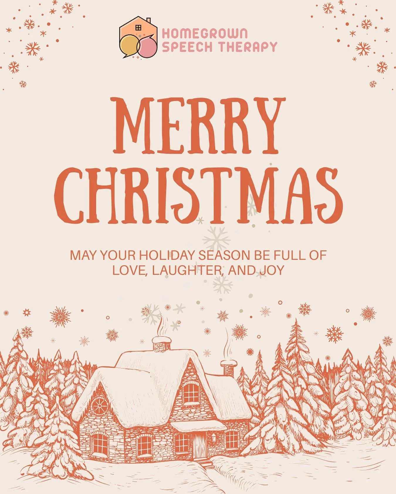 🎄✨ Merry Christmas from all of us at Homegrown Speech Therapy ✨🎄

As you celebrate with family, friends, we hope your days are filled with laughter, warmth, and special moments together. Thank you for being part of our therapy family&mdash;we can&r