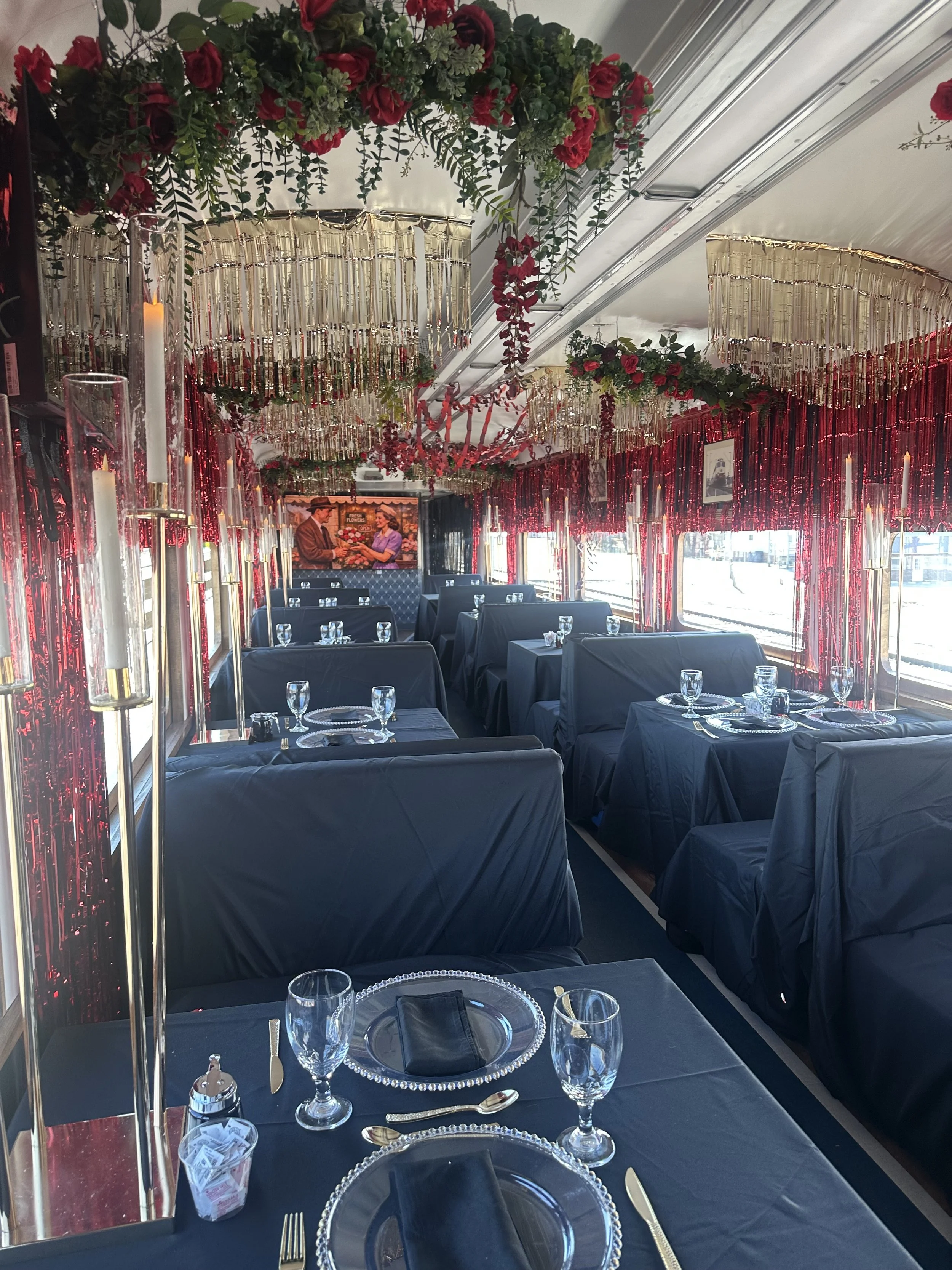 Rustic table setting at one of Laurie’s customers wedding.