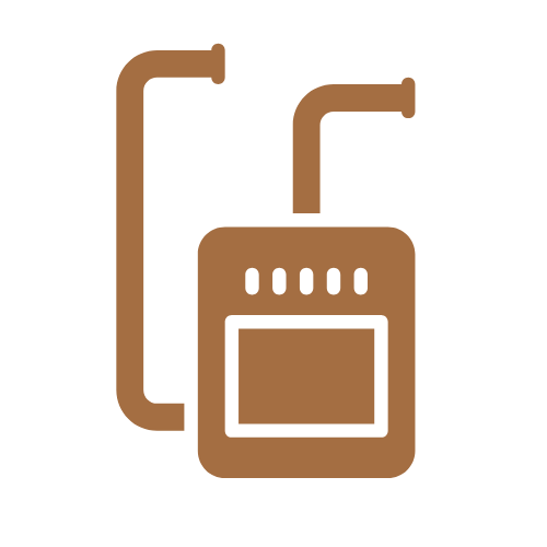 Illustration of a blood glucose meter with test strips.