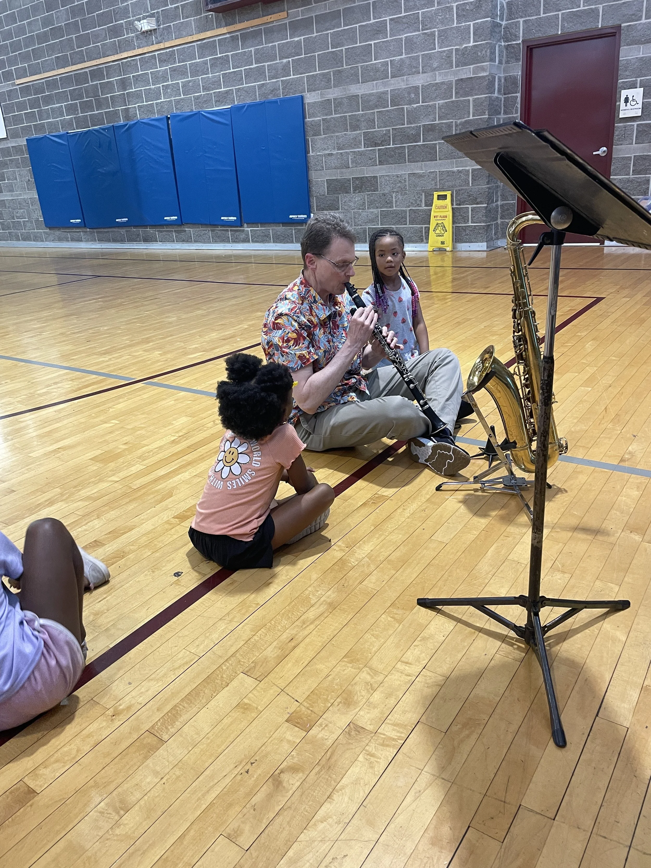 Kansas City Jazz Orchestra performer with students