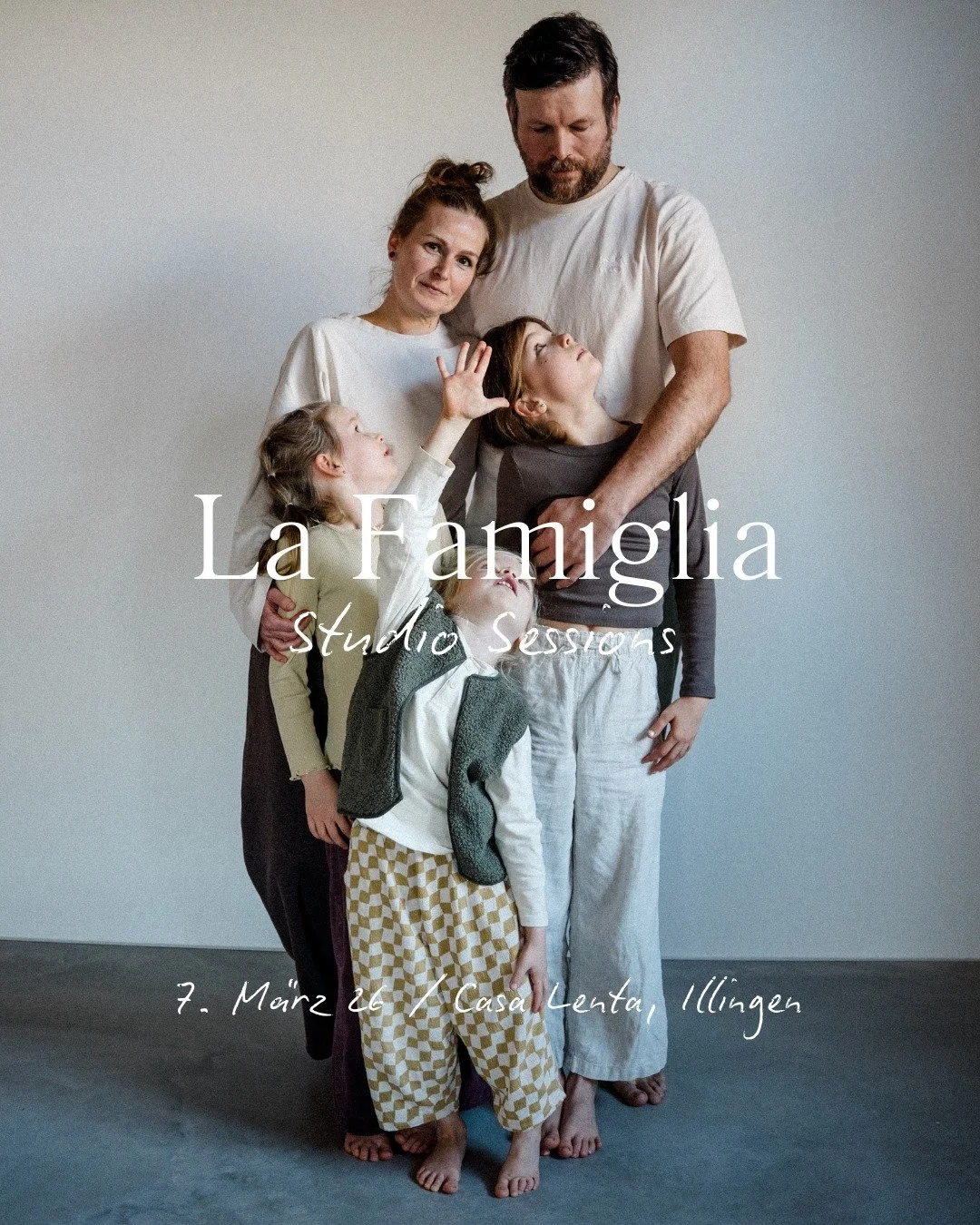 LA FAMIGLIA 🎉 

Ich freue mich auf den ersten (und einzigen) Aktionstag f&uuml;r reine Familienshootings am 7. M&auml;rz im Studio @casalenta_illingen 

Bis zu 5 Personen pro Shooting k&ouml;nnen teilnehmen, Hunde sind nat&uuml;rlich auch willkommen