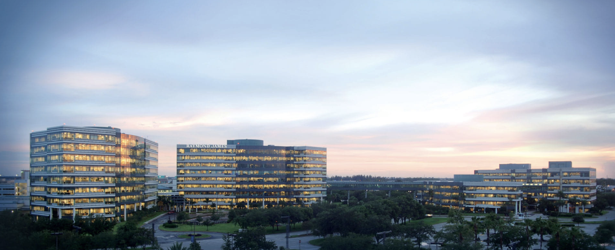 A wide shot of the Raymond James Campus. Our Partners who Lanai Wealth Advisors work with.