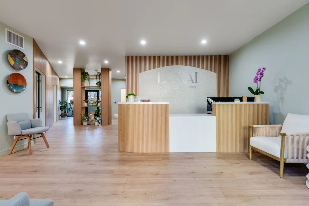 Lanai Wealth Partners lobby. It is open, clean, and calm.