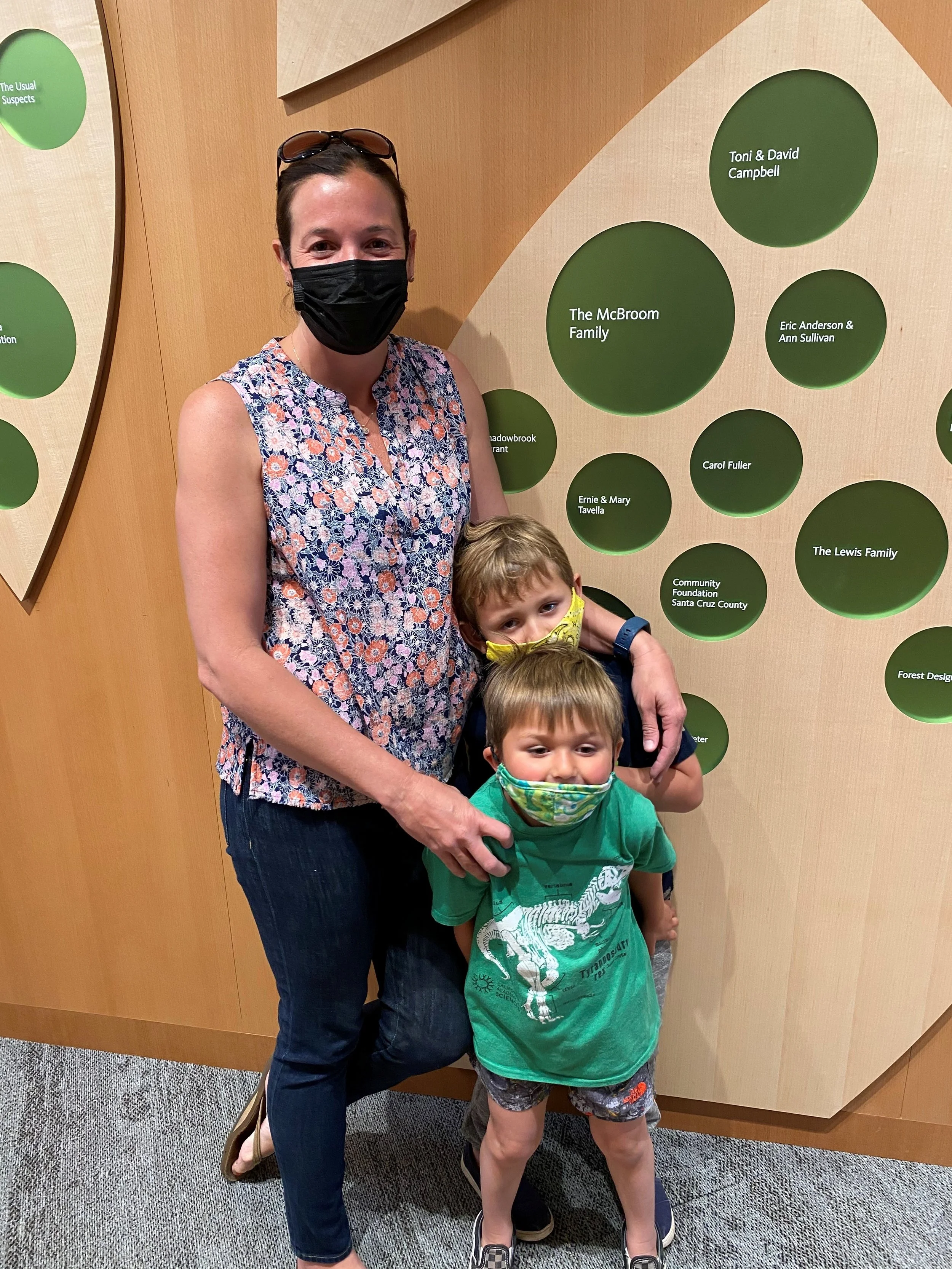 Christine and her sons supporting Friends Of The Capitola Library