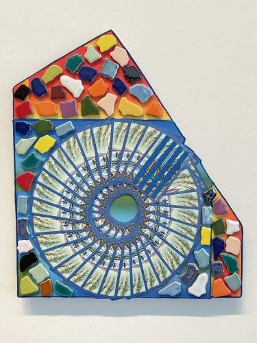 Grotto, 2024, Cards, Felt, Cardboard, Packaging, Wood, Stone, 15 x 13 x 2 Inches