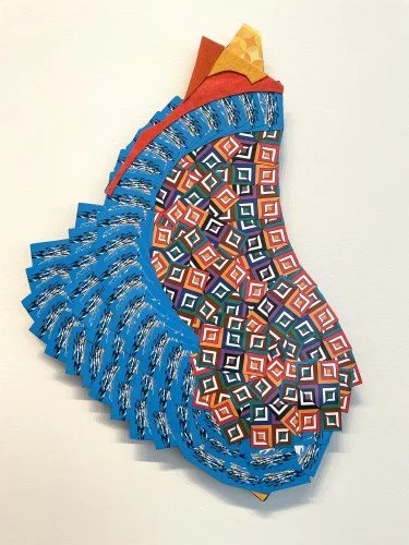 Squared, 2025, Cards, Paper, Felt, Wood, 22 x 16 x 1 Inch