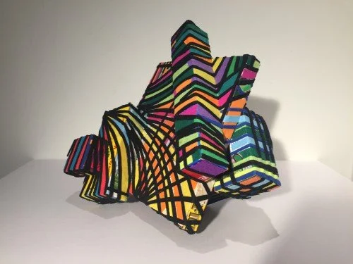 Body Block , 2020, cardboard, felt and glue