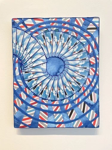 Deep Blue Sea , 2024, Cardboard, Cards, Felt, Packaging, Wood, 14 x 11 x 2 Inches