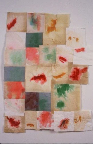 Untitled, 1995, popsicle stains, napkins, glues