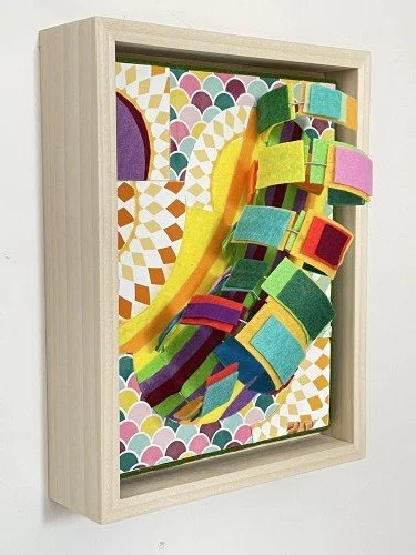 Arch , 2023, Packaging, felt, glue, 9 x 7 x 4 Inches