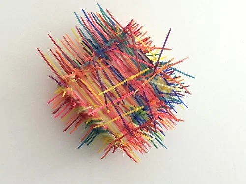 Clipped , 2015, cardboard, plastic and glue, 5 x 5 x 2 inches