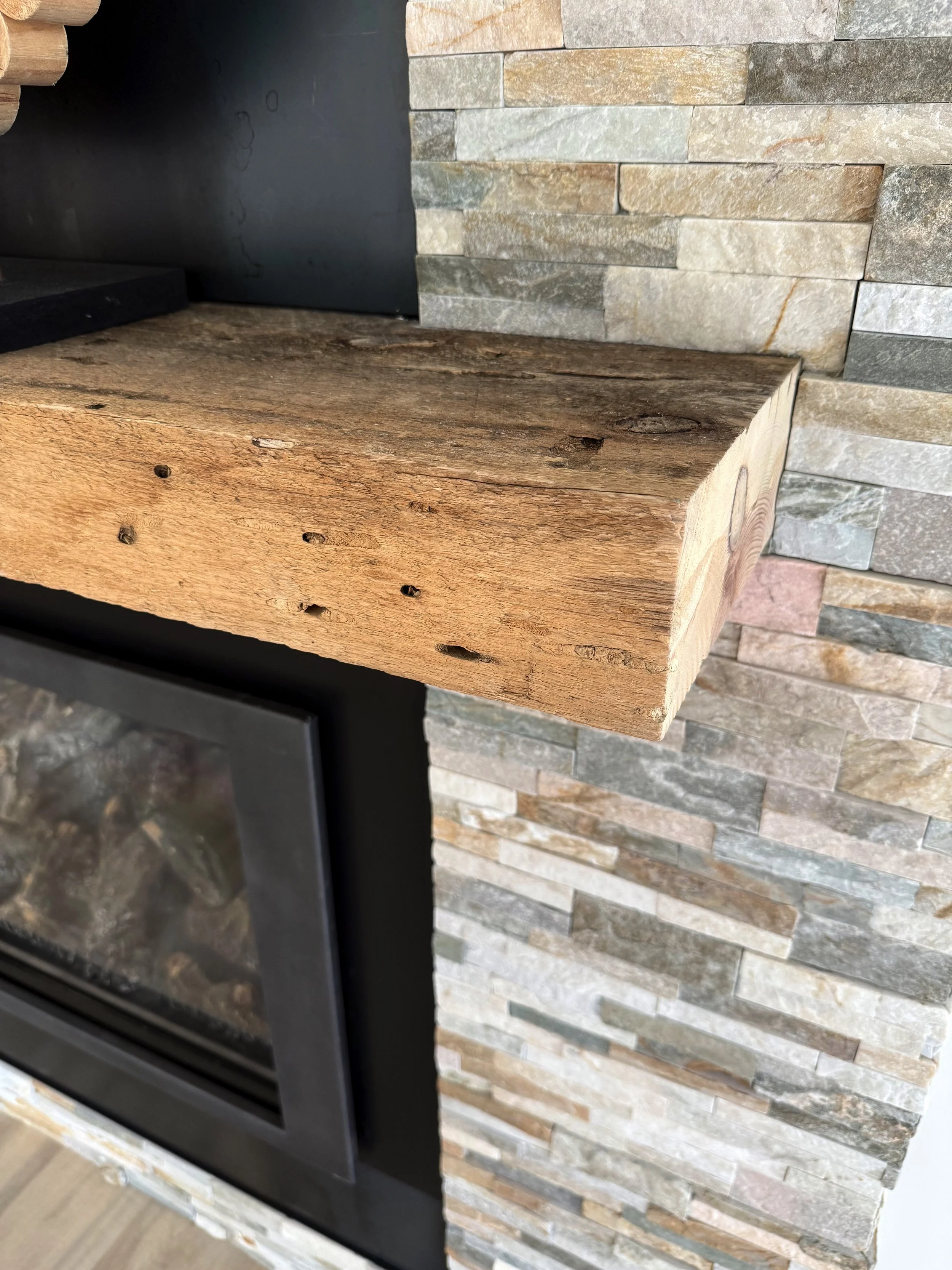 Reclaimed Wood Fireplace Mantle