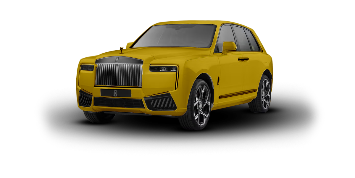 Yellow luxury SUV with a prominent front grille and sleek design