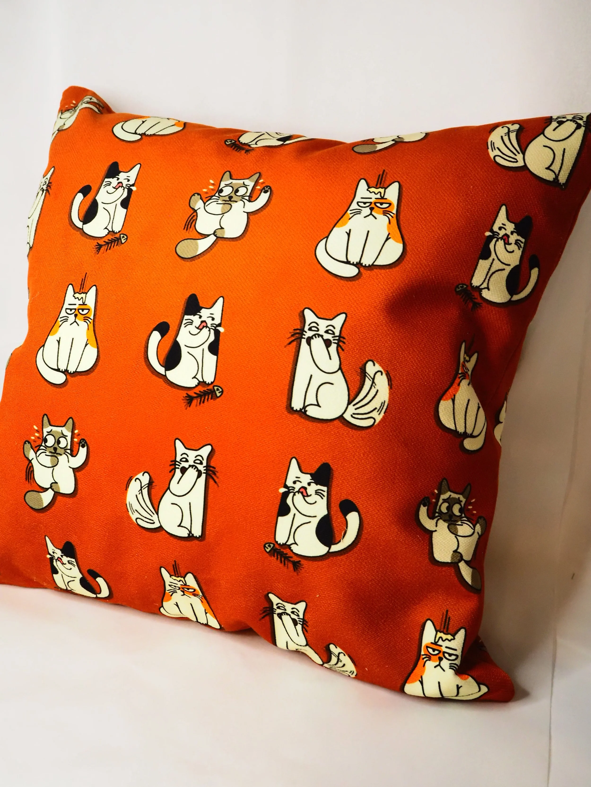 “Cat-titude Parade” – Throw Pillow Cover (No Insert)
