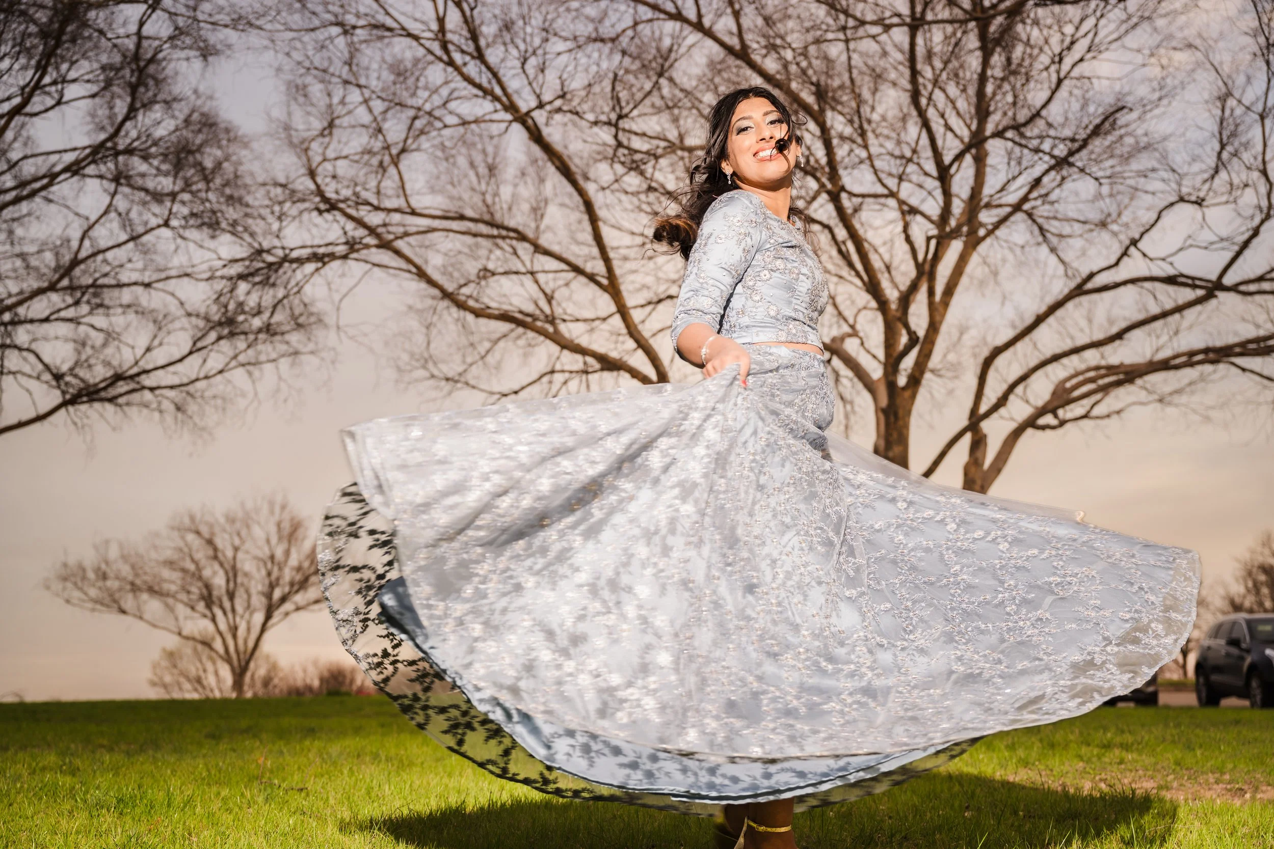 Indian Engagement Photoshoot Twirl
