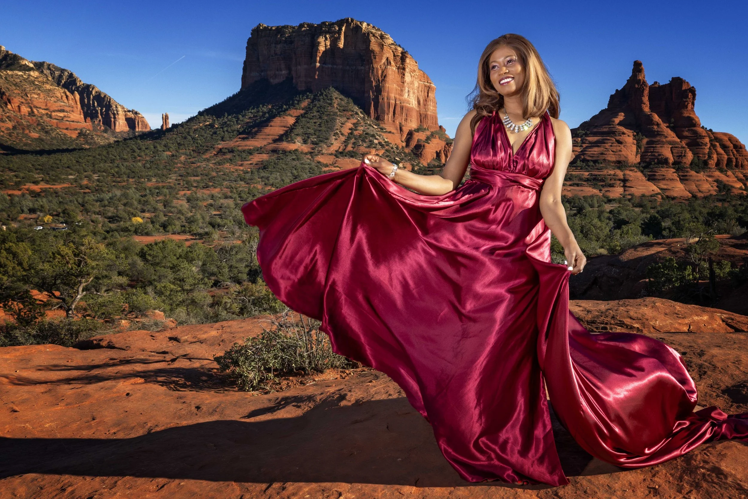 yavapia vista flying dress experience maron dress in the red rocks