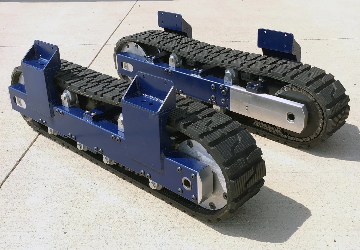 custom large track pods for a customer in the agricultural robotics industry